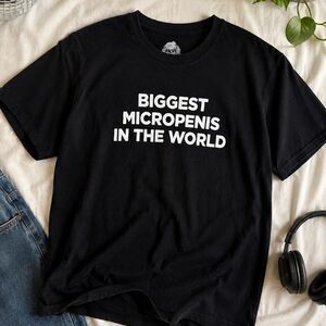 Biggest Micropenis funny tee Gildan Men's Black T-shirt